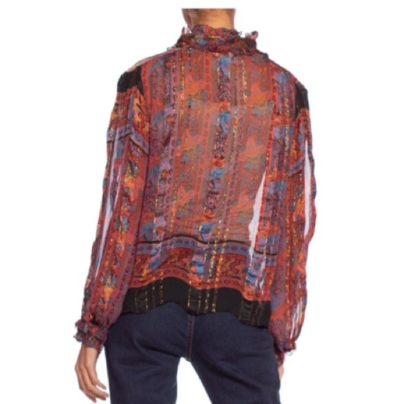 1970s Vintage The Silk Farm sheer silk button front blouse size 6 - Picture 2 of 11